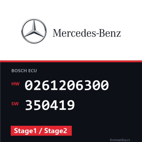 Mercedes-Benz CLK 0261206300 350419 Stage1 / Stage2 tuning file