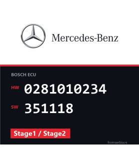 Mercedes-Benz E 220 0281010234 351118 Stage1 / Stage2 tuning file