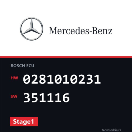 Mercedes-Benz Vito 0281010231 351116 Stage1 tuning file