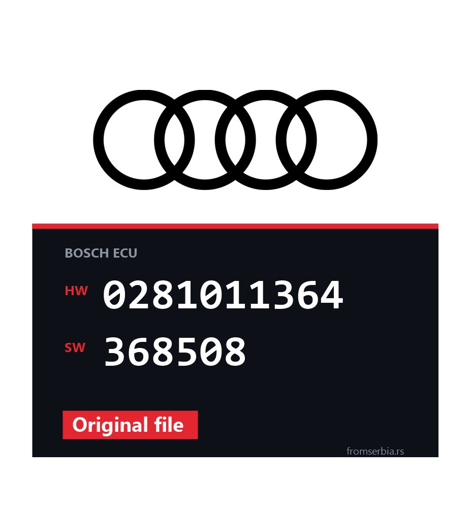 Audi A3 0281011364 368508 original ECU file