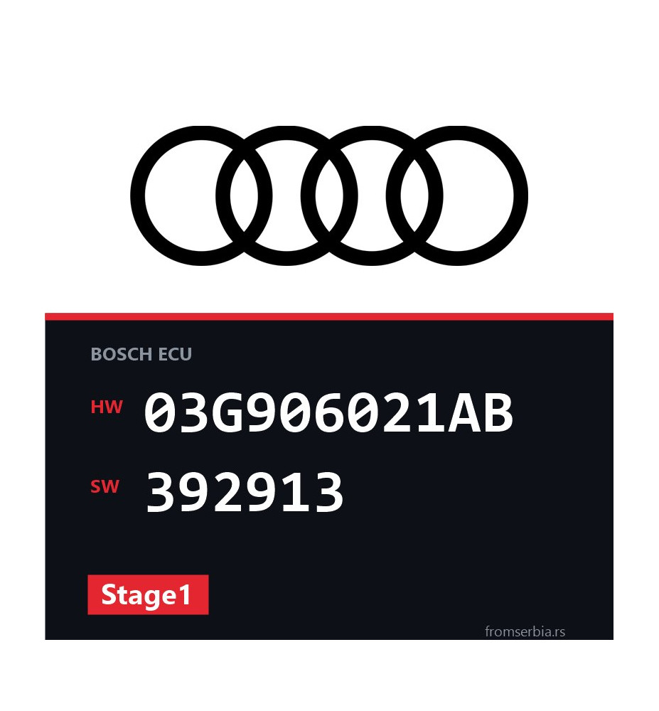 Audi A3 03G906021AB 392913 Stage1 tuning file