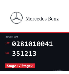 Mercedes-Benz E 2.2 0281010041 351213 Stage1 / Stage2 tuning file