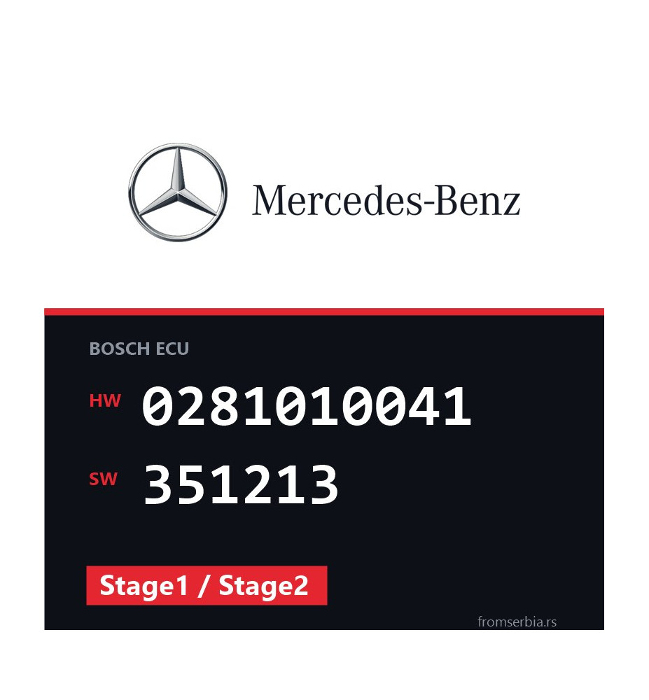 Mercedes-Benz E 2.2 0281010041 351213 Stage1 / Stage2 tuning file