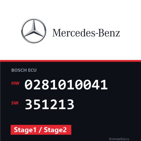Mercedes-Benz E 2.2 0281010041 351213 Stage1 / Stage2 tuning file