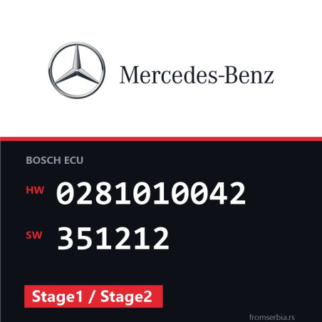 Mercedes-Benz E 200 0281010042 351212 Stage1 / Stage2 tuning file