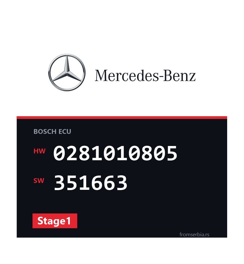 Mercedes-Benz E 200 0281010805 351663 Stage1 tuning file