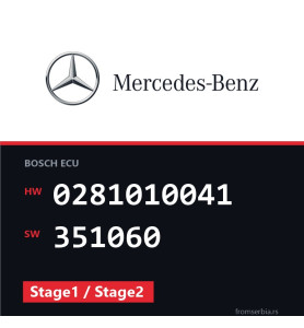 Mercedes-Benz E 220CDI 0281010041 351060 Stage1 / Stage2 tuning file