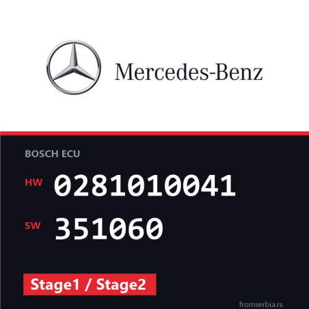 Mercedes-Benz E 220CDI 0281010041 351060 Stage1 / Stage2 tuning file