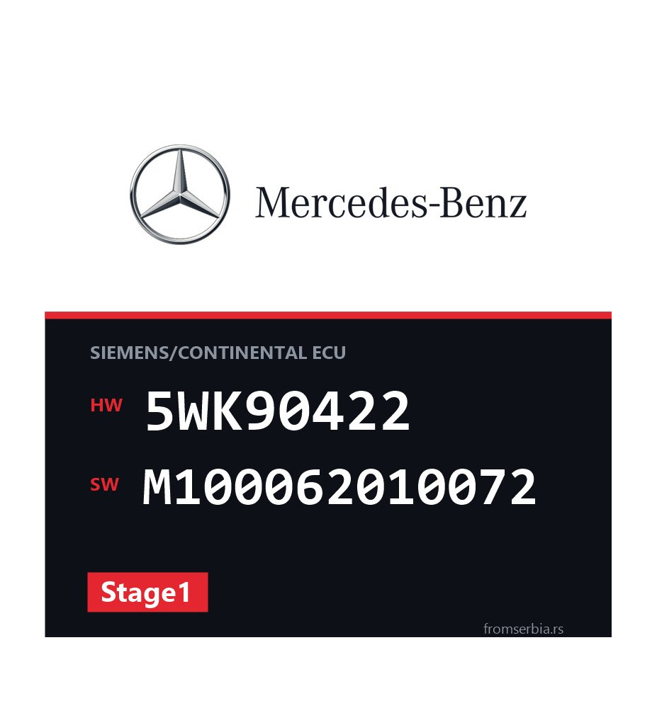 Mercedes-Benz SLK 5WK90422 M100062010072 Stage1 tuning file