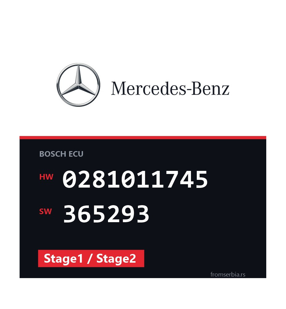 Mercedes-Benz Sprinter 0281011745 365293 Stage1 / Stage2 tuning file