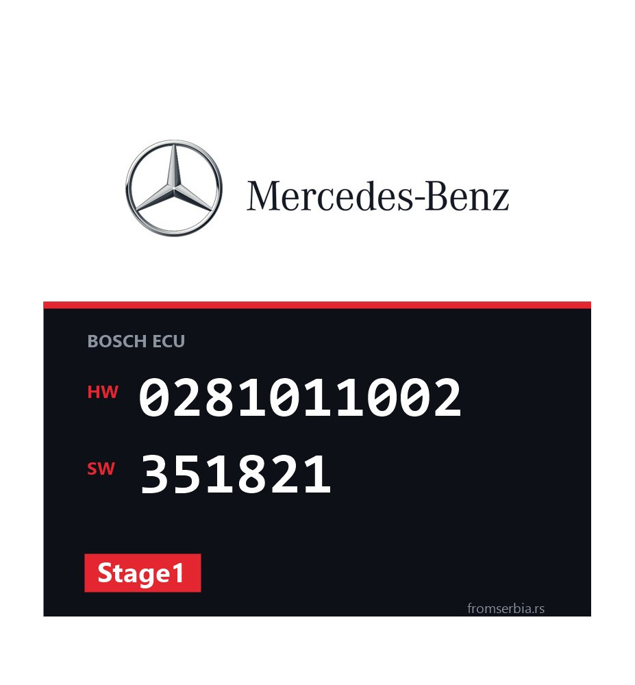 Mercedes-Benz C 200CDI 0281011002 351821 Stage1 tuning file