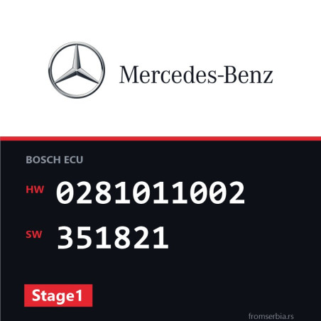 Mercedes-Benz C 200CDI 0281011002 351821 Stage1 tuning file
