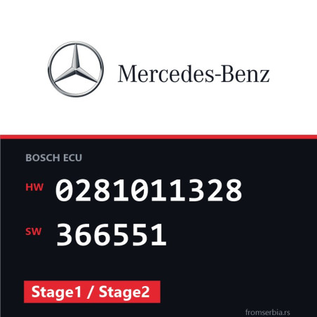 Mercedes-Benz E 220 0281011328 366551 Stage1 / Stage2 tuning file