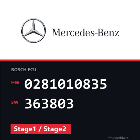 Mercedes-Benz E 270 0281010835 363803 Stage1 / Stage2 tuning file