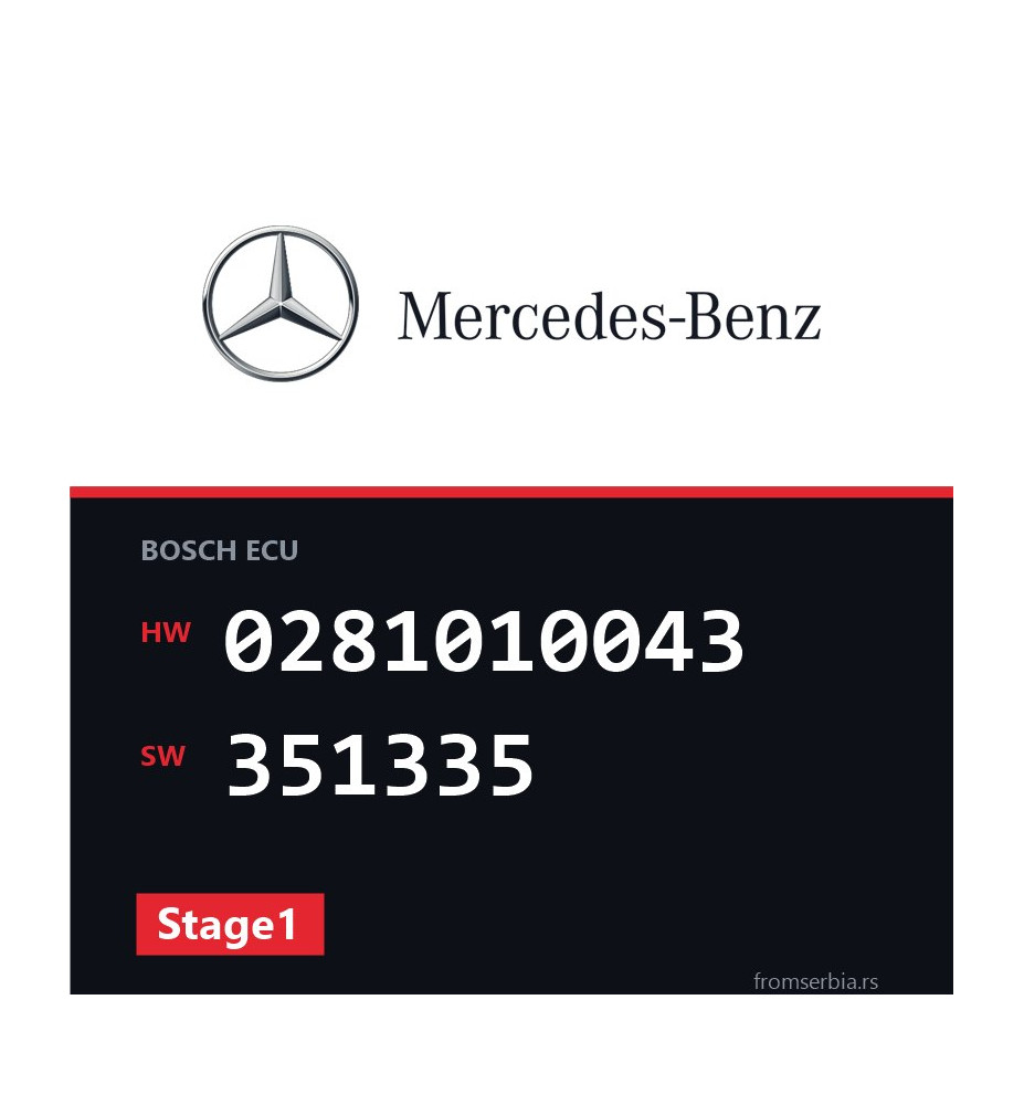 Mercedes-Benz E 270CDI 0281010043 351335 Stage1 tuning file