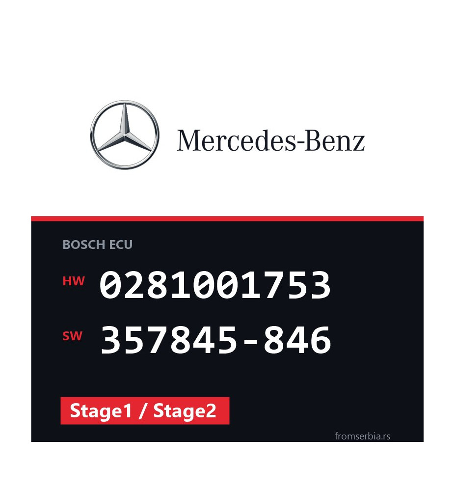 Mercedes-Benz 0281001753 357845-846 Stage1 / Stage2 file