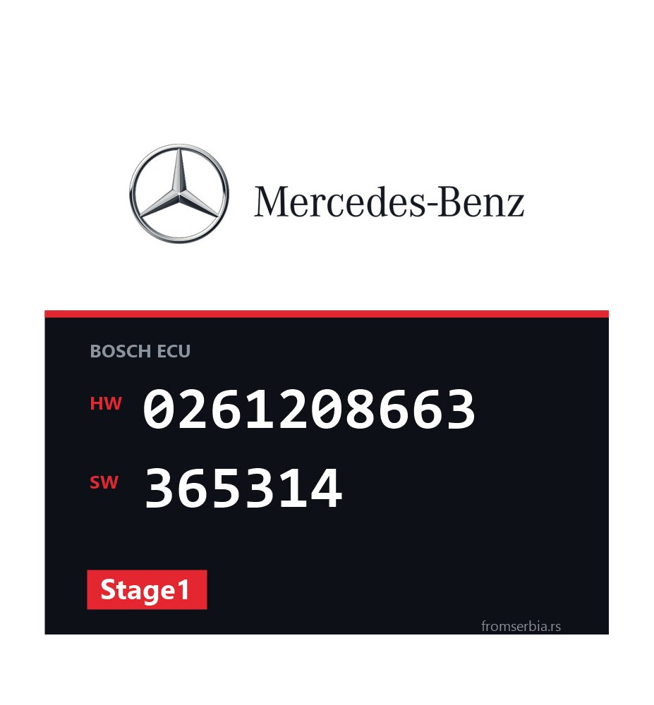 Mercedes-Benz E55 0261208663 365314 Stage1 tuning file