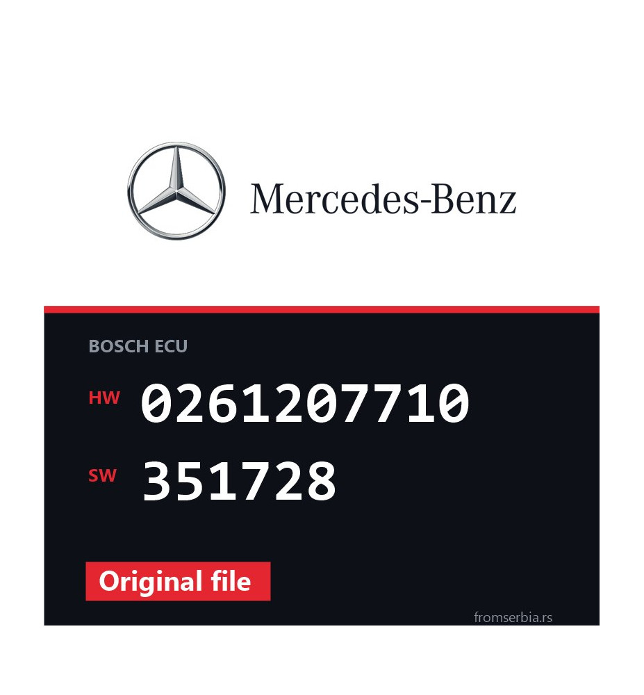 Mercedes-Benz SL 0261207710 351728 Stage1 / Stage2 tuning file