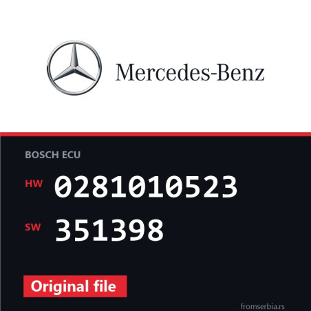 Mercedes-Benz Sprinter 0281010523 351398 Stage1 tuning file
