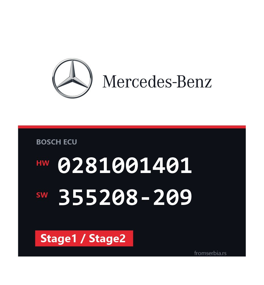 Mercedes-Benz 0281001401 355208-209 Stage1 / Stage2 file