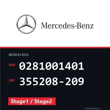 Mercedes-Benz 0281001401 355208-209 Stage1 / Stage2 file