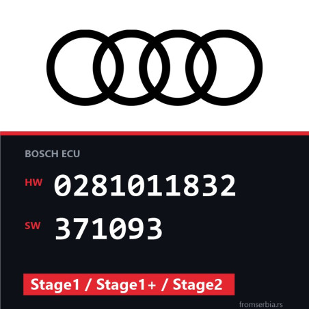 Audi A3 0281011832 371093 Stage1 / Stage1+ / Stage2 tuning file
