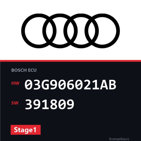 Audi A3 03G906021AB 391809 Stage1 tuning file