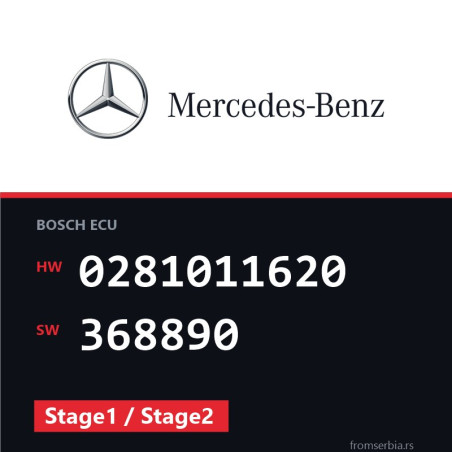Mercedes-Benz C 200 0281011620 368890 Stage1 / Stage2 tuning file