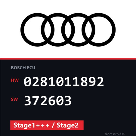 Audi A3 0281011892 372603 Stage1+++ / Stage2 tuning file