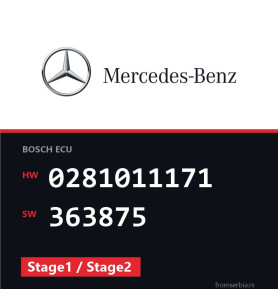 Mercedes-Benz E 200CDI 0281011171 363875 Stage1 / Stage2 tuning file