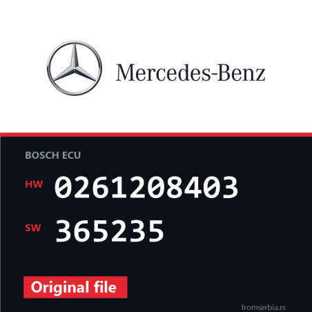 Mercedes-Benz E55 0261208403 365235 original ECU file