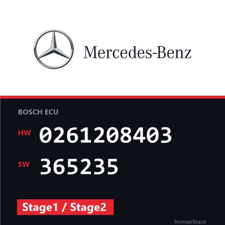 Mercedes-Benz E55 0261208403 365235 Stage1 / Stage2 tuning file