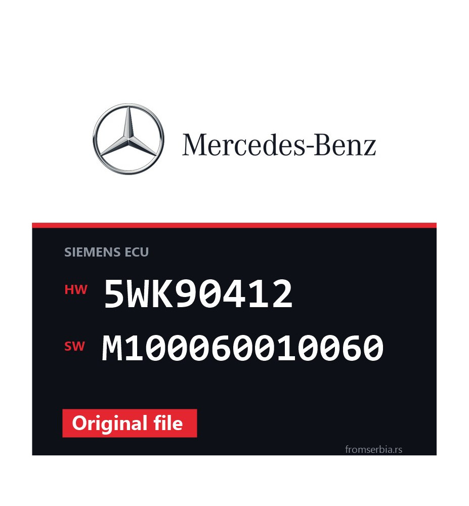 Mercedes-Benz SLK 5WK90412 M100060010060 original ECU file