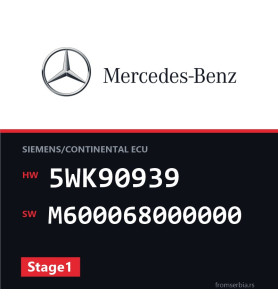 Mercedes-Benz A 190 5WK90939 M600068000000 Stage1 tuning file