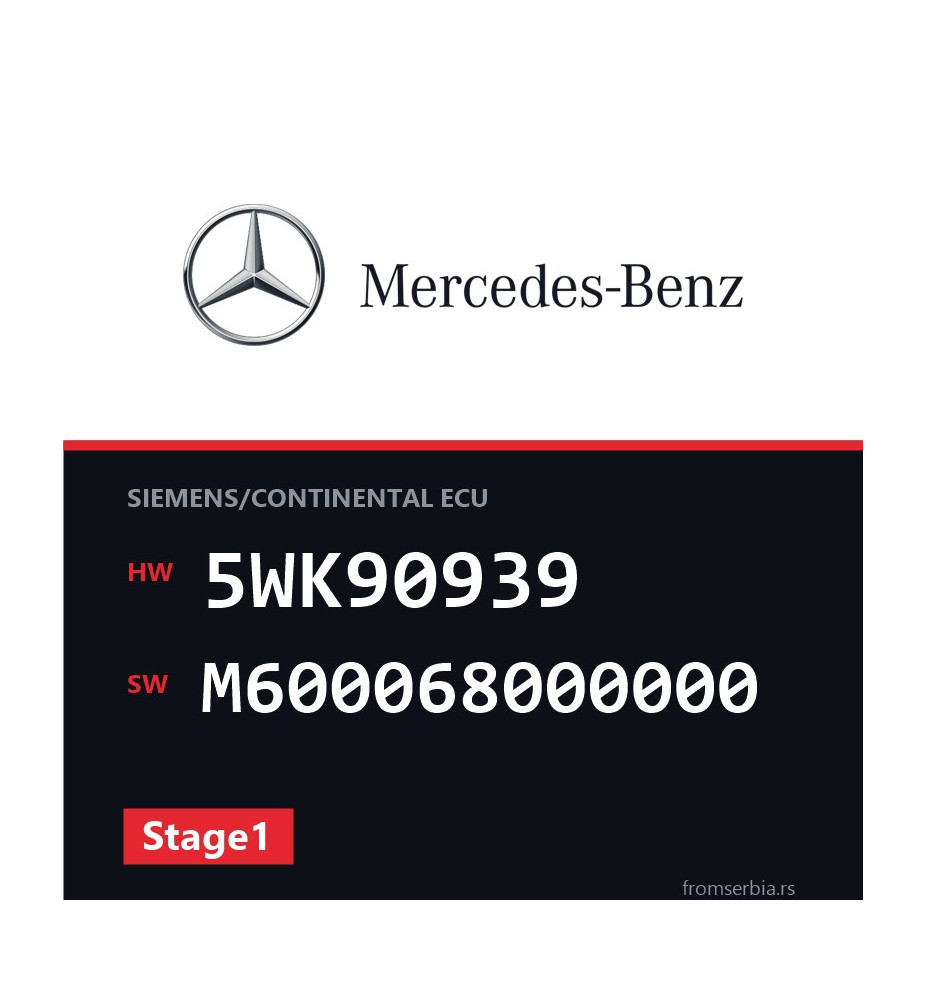 Mercedes-Benz A 190 5WK90939 M600068000000 Stage1 tuning file