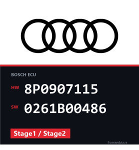 Audi A3 8P0907115 0261B00486 Stage1 / Stage2 tuning file