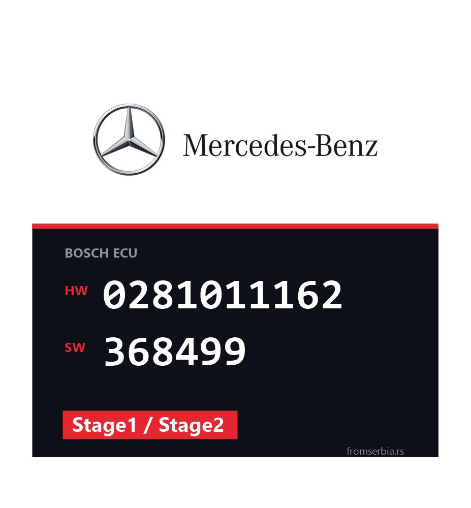 Mercedes-Benz C 220 0281011162 368499 Stage1 / Stage2 tuning file