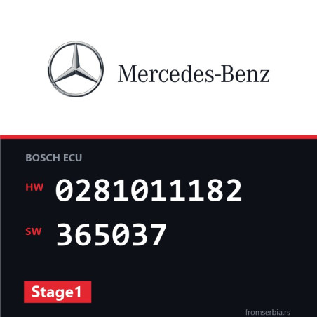 Mercedes-Benz C 270CDI 0281011182 365037 Stage1 tuning file