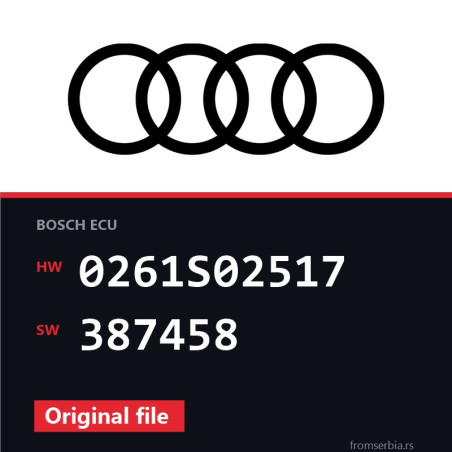 Audi A3 0261S02517 387458 original ECU file