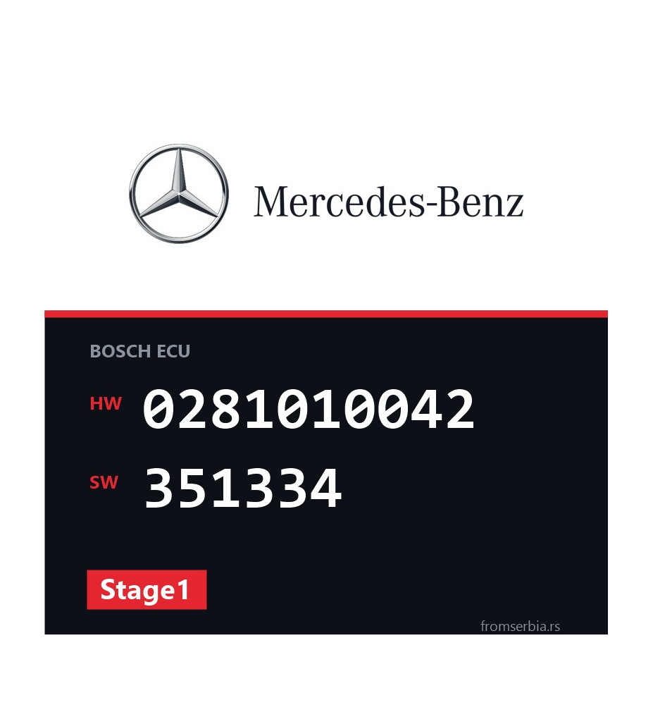 Mercedes-Benz E 220CDI 0281010042 351334 Stage1 tuning file