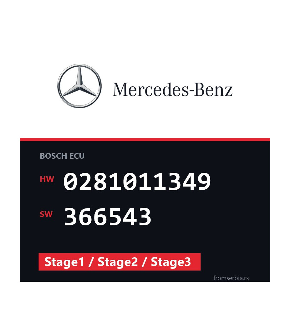 Mercedes-Benz 0281011349 366543 Stage1 / Stage2 / Stage3 file