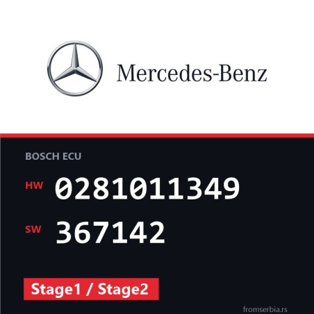 Mercedes-Benz E 320CDI 0281011349 367142 Stage1 / Stage2 tuning file