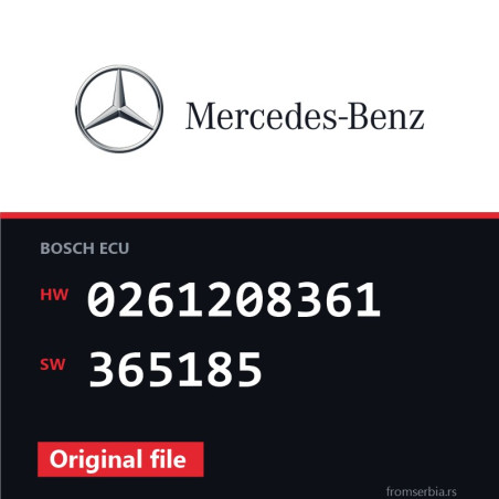 Mercedes-Benz E 500 0261208361 365185 original ECU file
