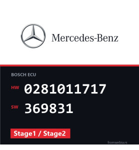 Mercedes-Benz E 280CDI 0281011717 369831 Stage1 / Stage2 tuning file