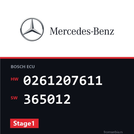 Mercedes-Benz E55 0261207611 365012 Stage1 tuning file