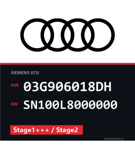 Audi A3 03G906018DH SN100L8000000 Stage1+++ / Stage2 tuning file