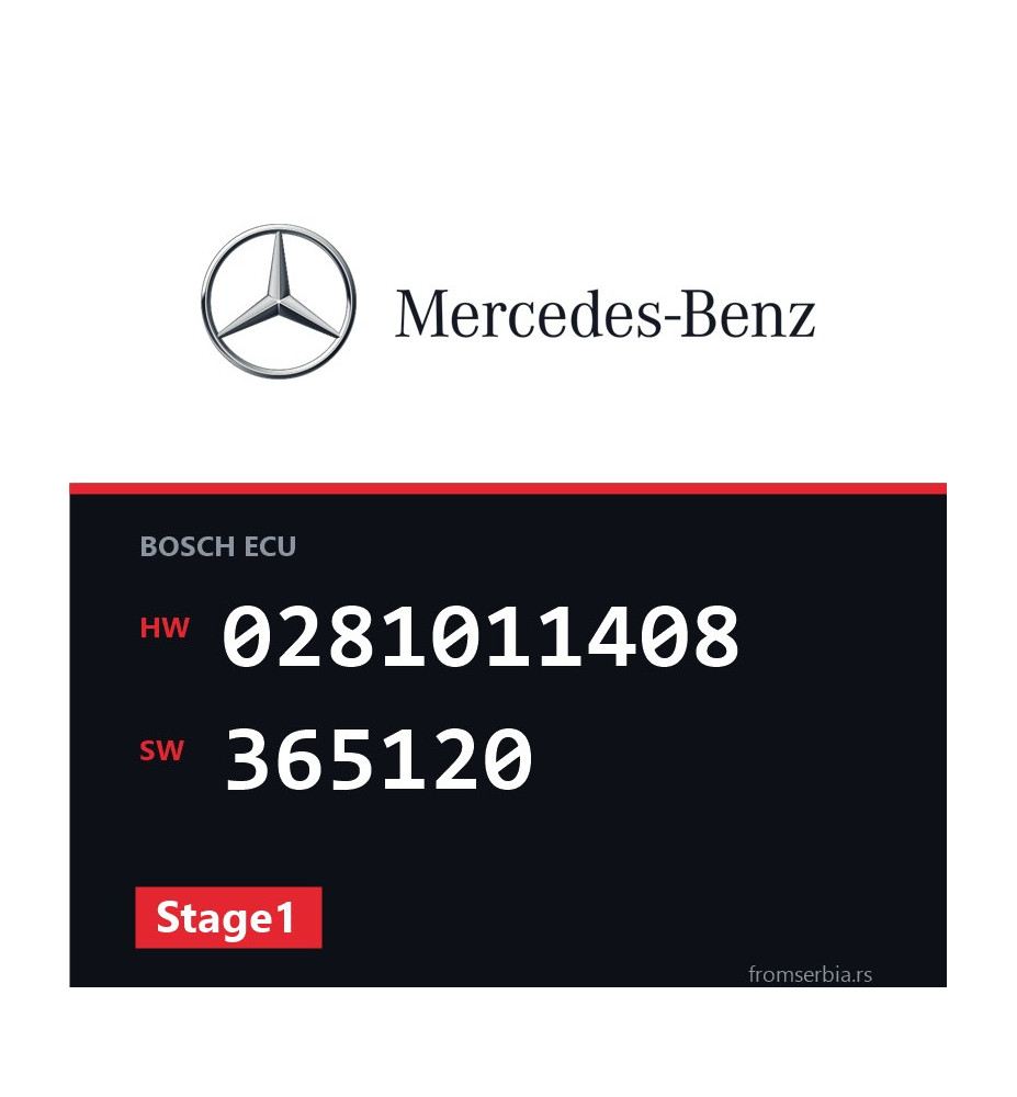 Mercedes-Benz ML 0281011408 365120 Stage1 tuning file