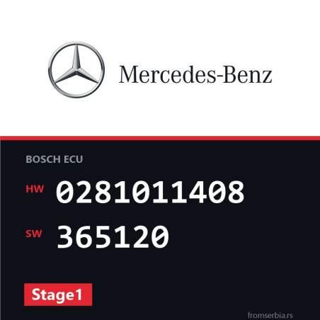 Mercedes-Benz ML 0281011408 365120 Stage1 tuning file