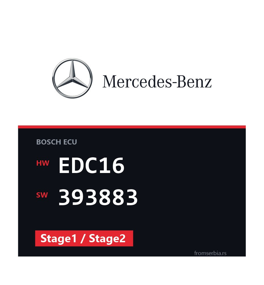 Mercedes-Benz ML EDC16 393883 Stage1 / Stage2 tuning file