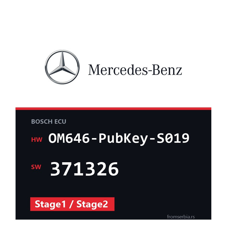 Mercedes-Benz OM646-PubKey-S019 371326 Stage1 / Stage2 file